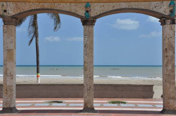Praia em Riochacha, cidade na entrada da península de La Guajira, no norte da Colômbia